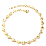 Pulseira Feminina Coração Dourado Clássica