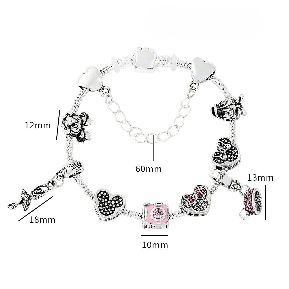 Pulseira Pandora Prata 925 com Berloques Cravejados