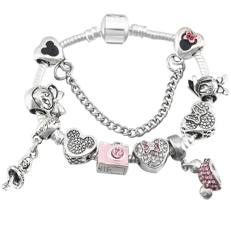 Pulseira Pandora Prata 925 com Berloques Cravejados