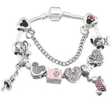 Pulseira Pandora Prata 925 com Berloques Cravejados